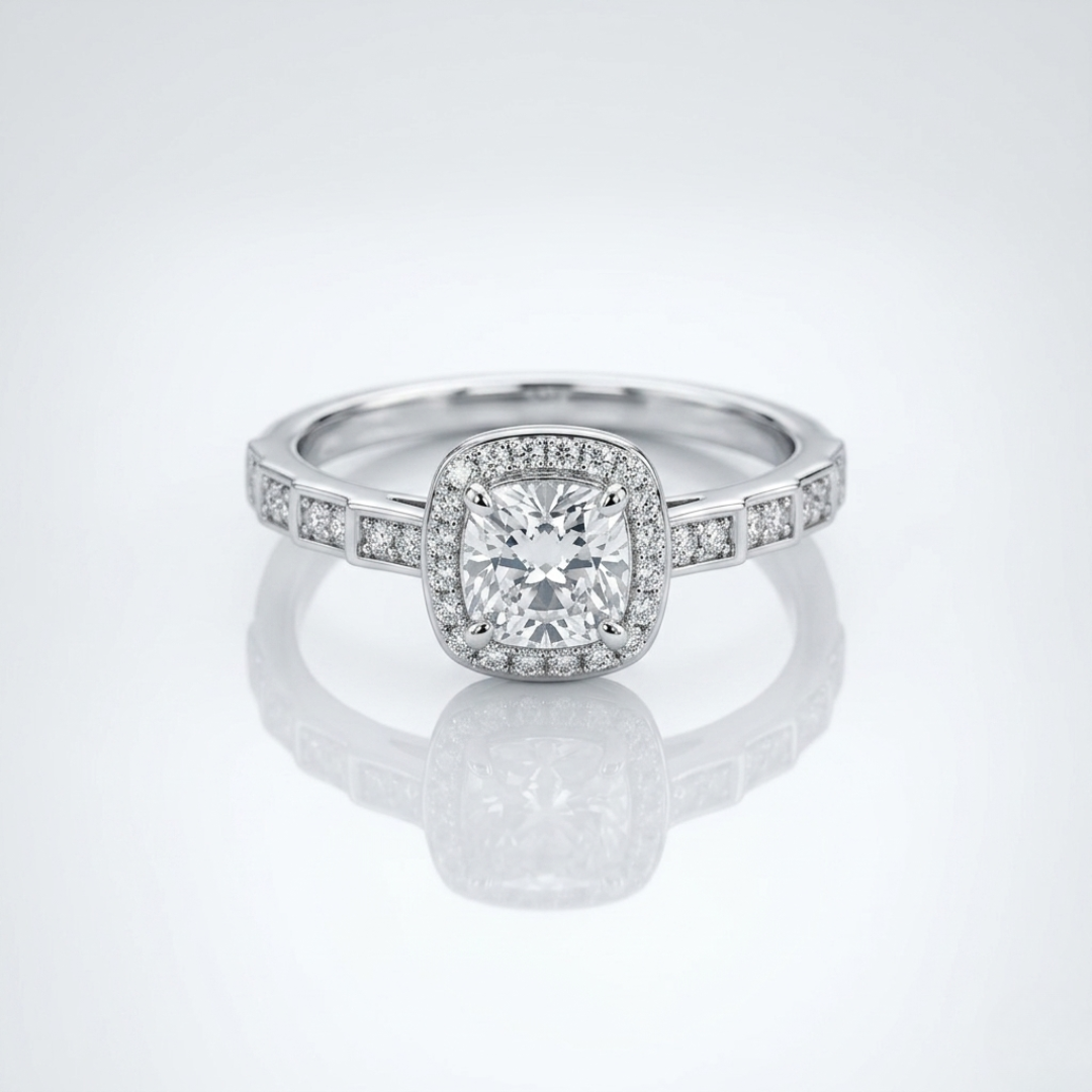 Radiance Halo Solitaire Ring