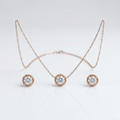 Eterna Solitaire Silver Pendant Set