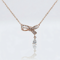 Celeste Bow Drop Pendant Necklace
