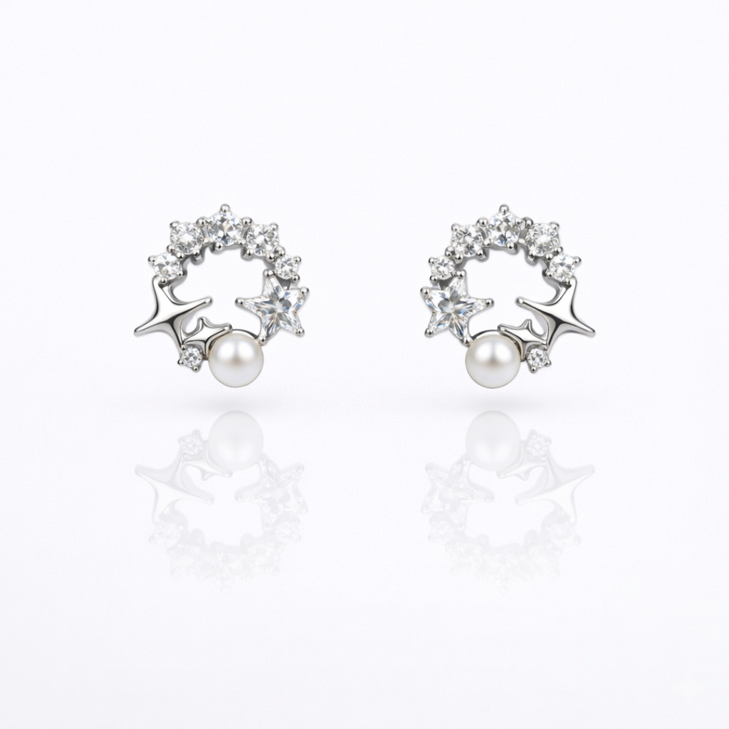 Starfish Pearl Stud Earrings