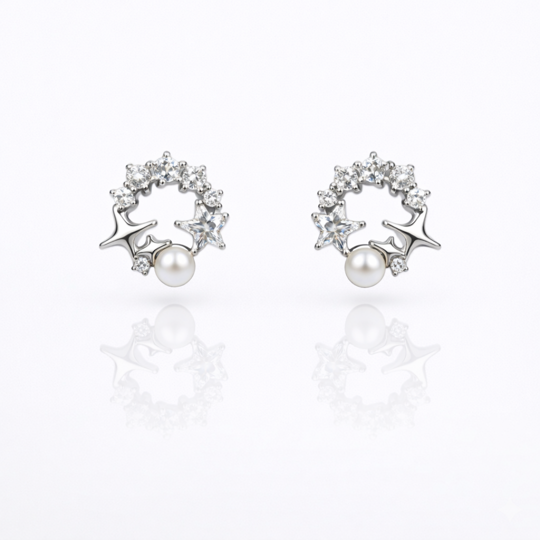 Starfish Pearl Stud Earrings