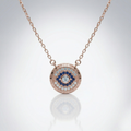 Evil Eye Aura Disc Pendant Necklace
