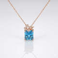 Sapphire Blue Floral Pendant