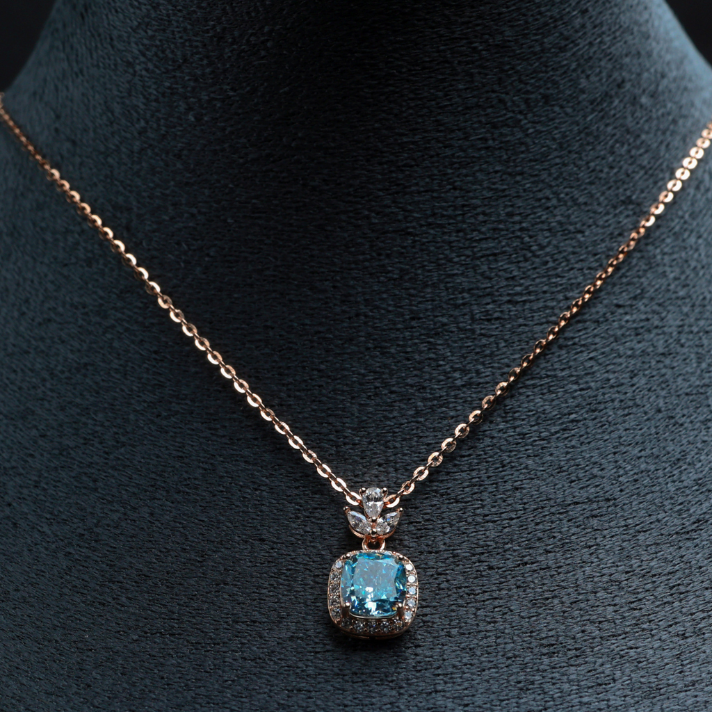 Azure Halo Pendant Necklace