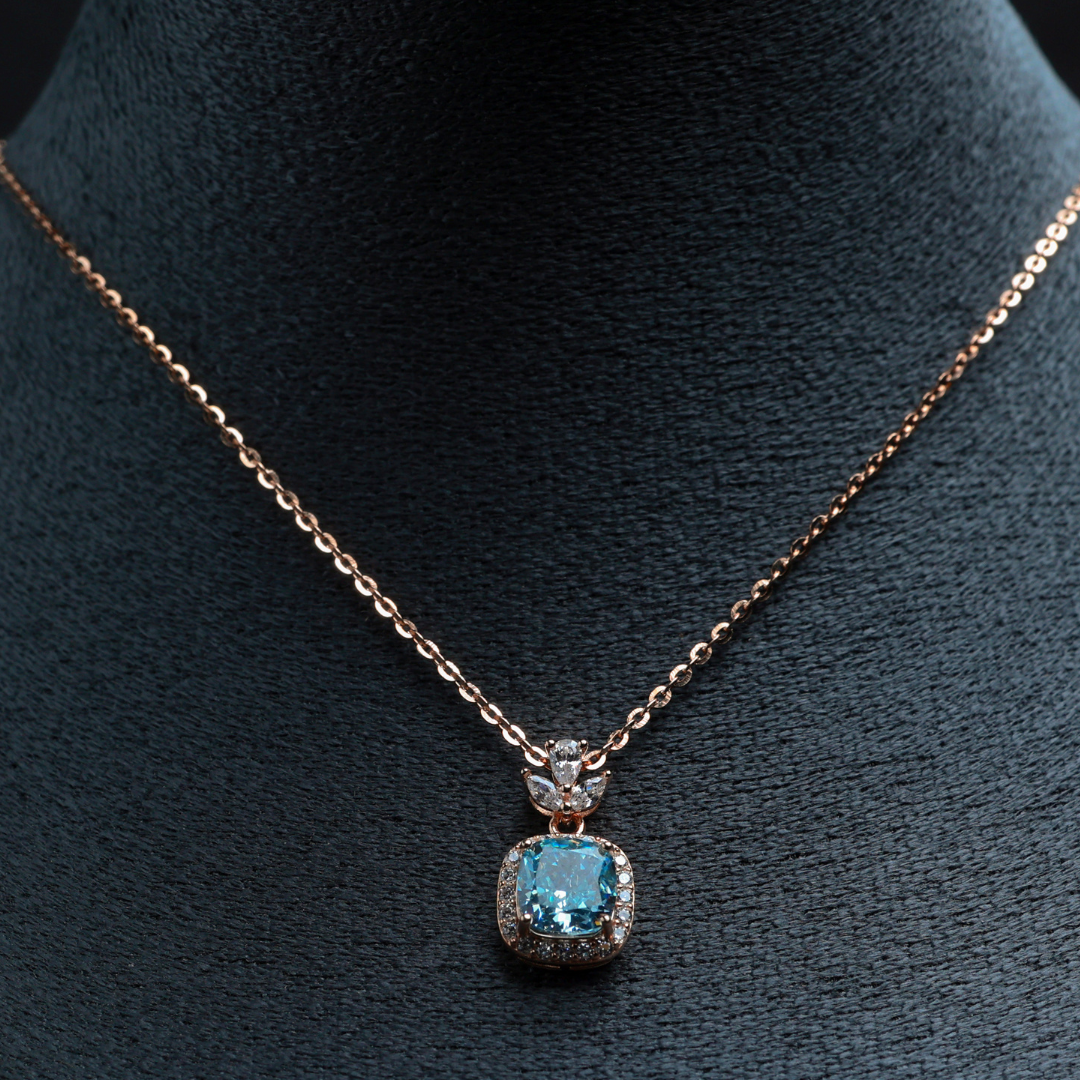 Azure Halo Pendant Necklace