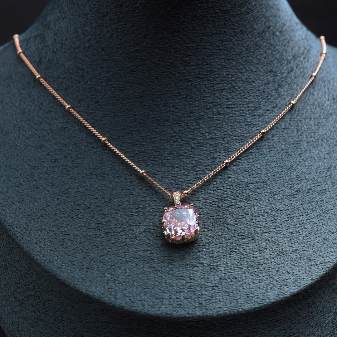 Amethyst Halo Pendant Necklace