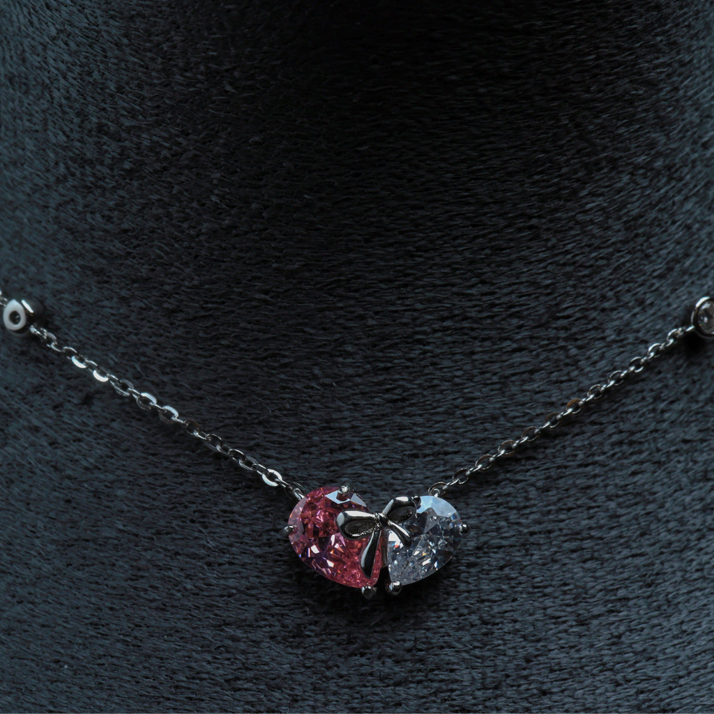 Twin Heart Promise Pendant Necklace