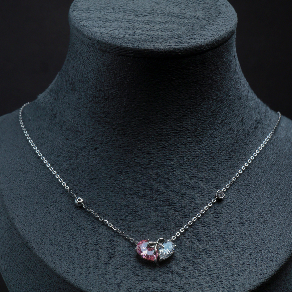 Twin Heart Promise Pendant Necklace