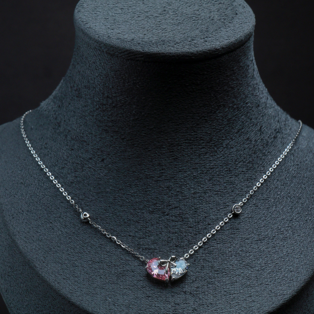 Twin Heart Promise Pendant Necklace