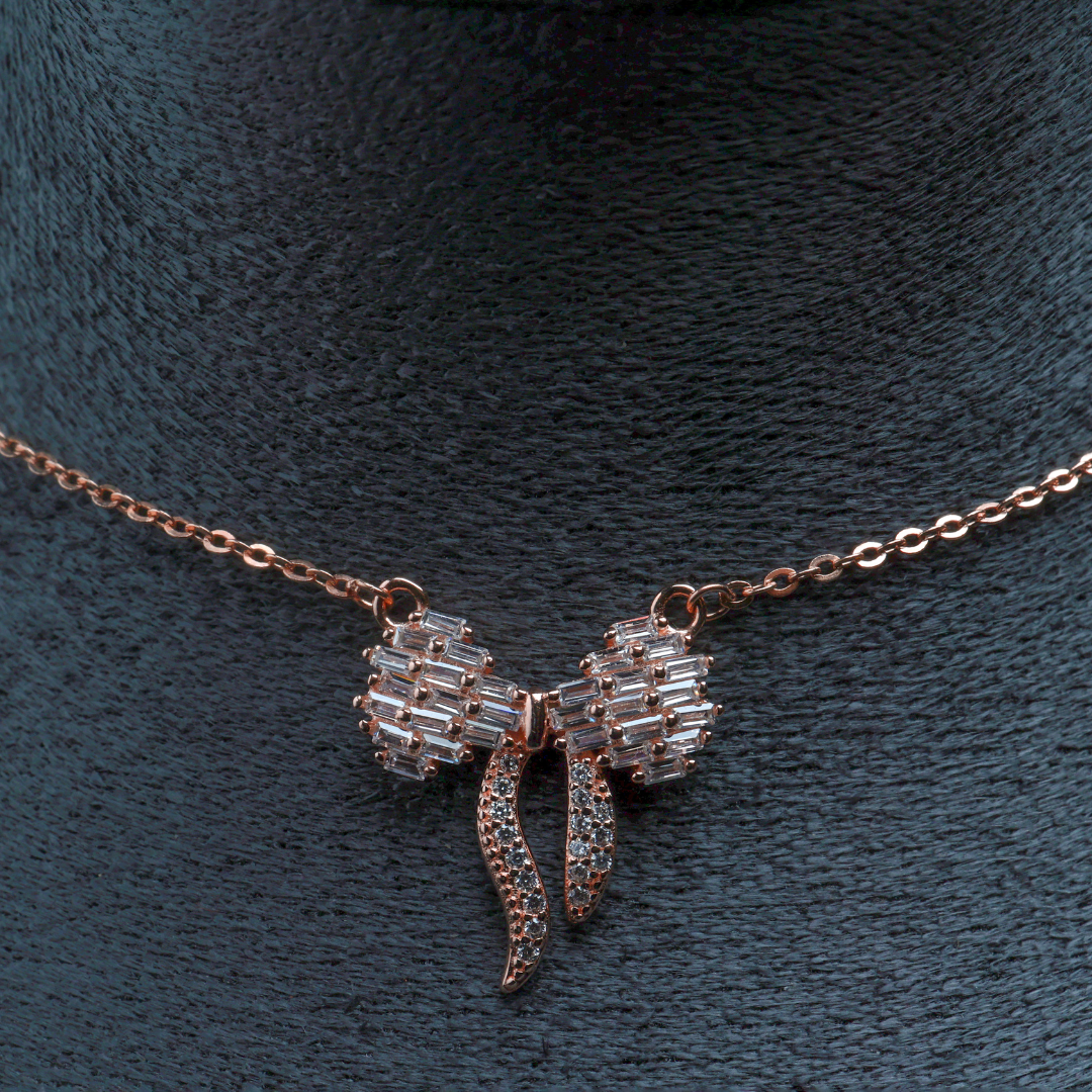 Lumiere Bow Ribbon Pendant Necklace