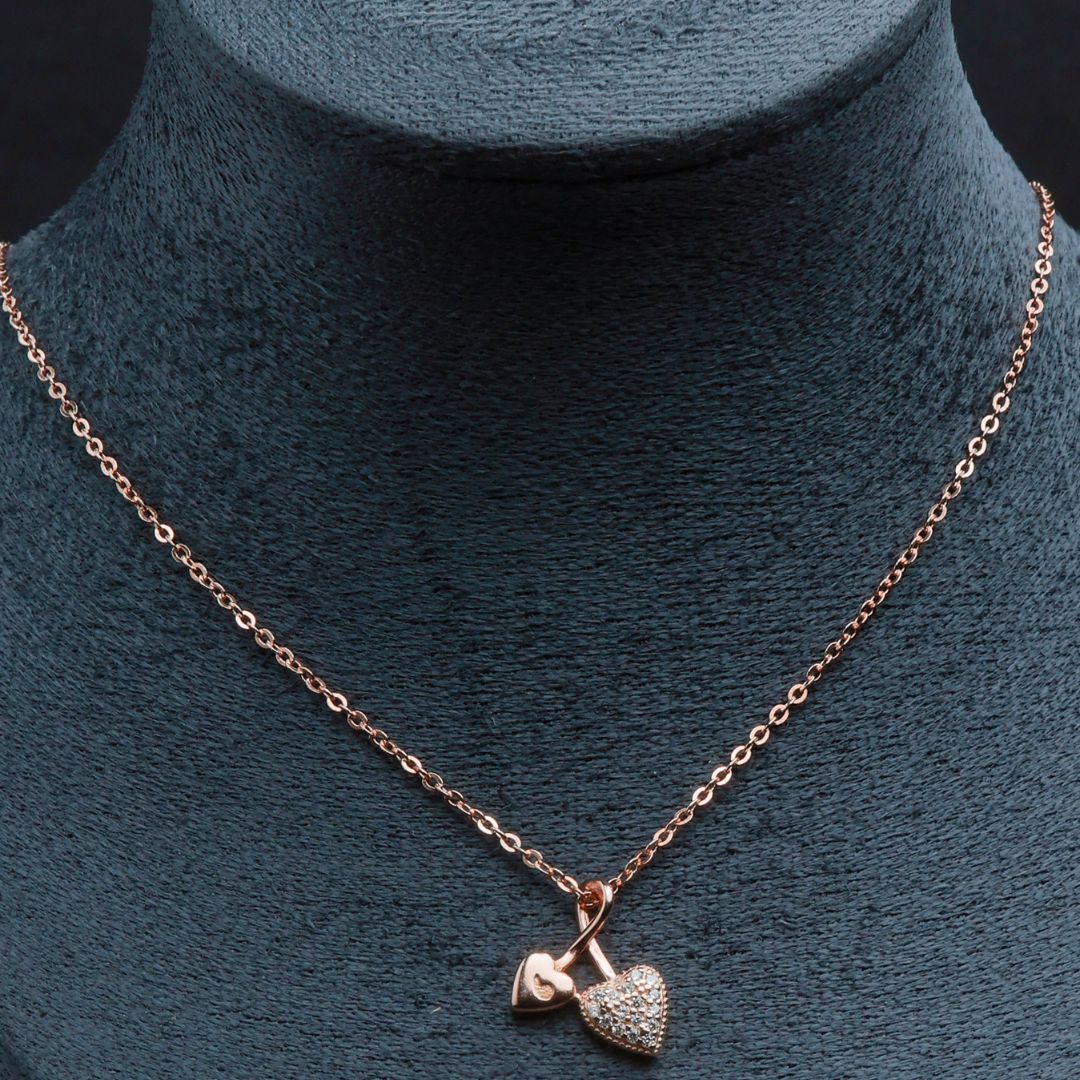 Twin Heart Charm Necklace
