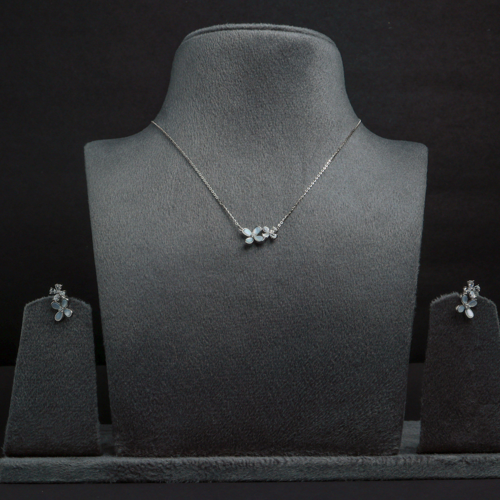 Celestia Blossom Silver Pendant Set