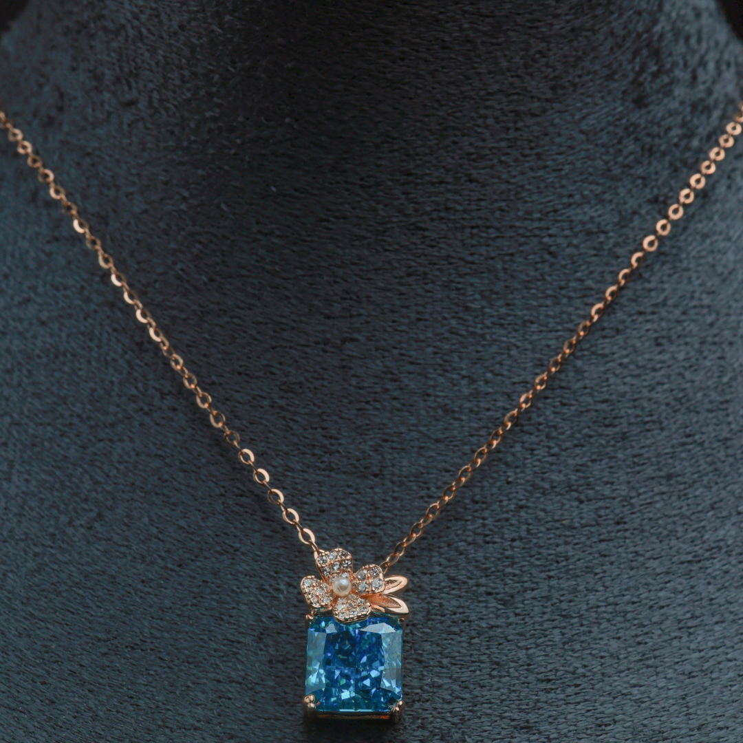 Sapphire Blue Floral Pendant