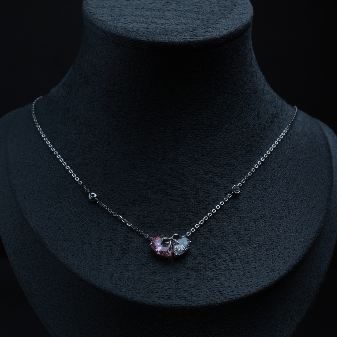 Twin Heart Promise Pendant Necklace