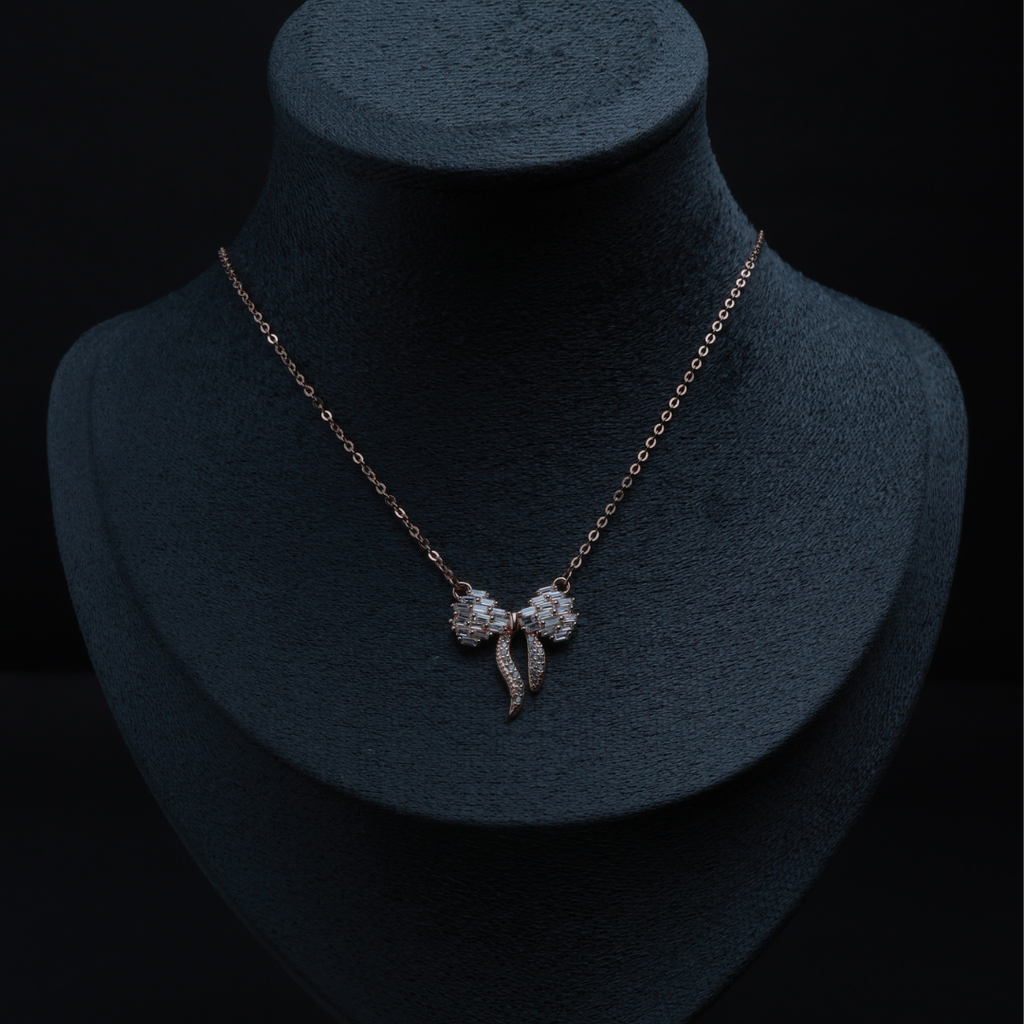 Lumiere Bow Ribbon Pendant Necklace
