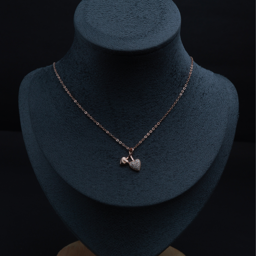 Twin Heart Charm Necklace