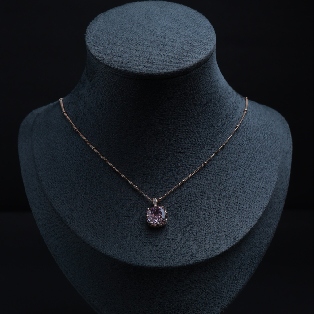Amethyst Halo Pendant Necklace