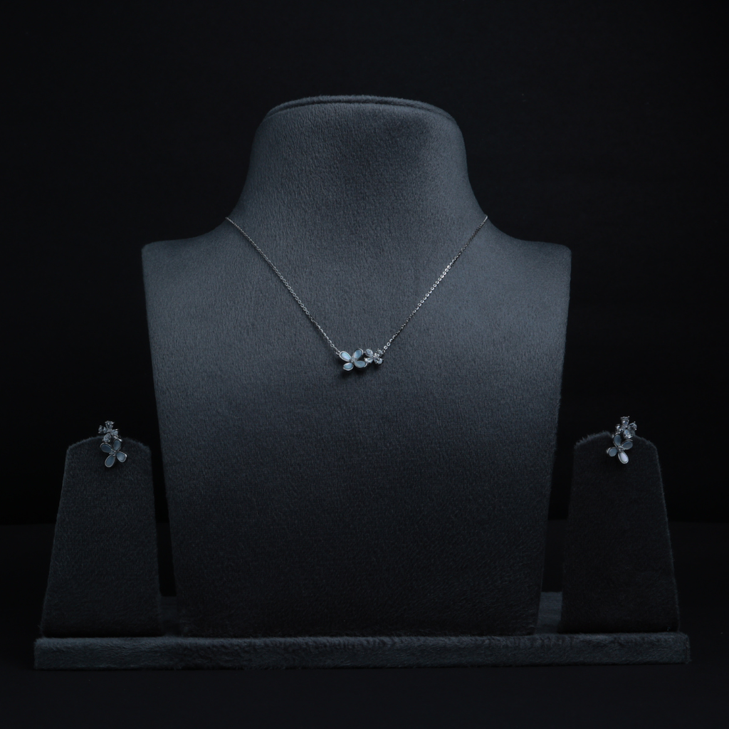Celestia Blossom Silver Pendant Set