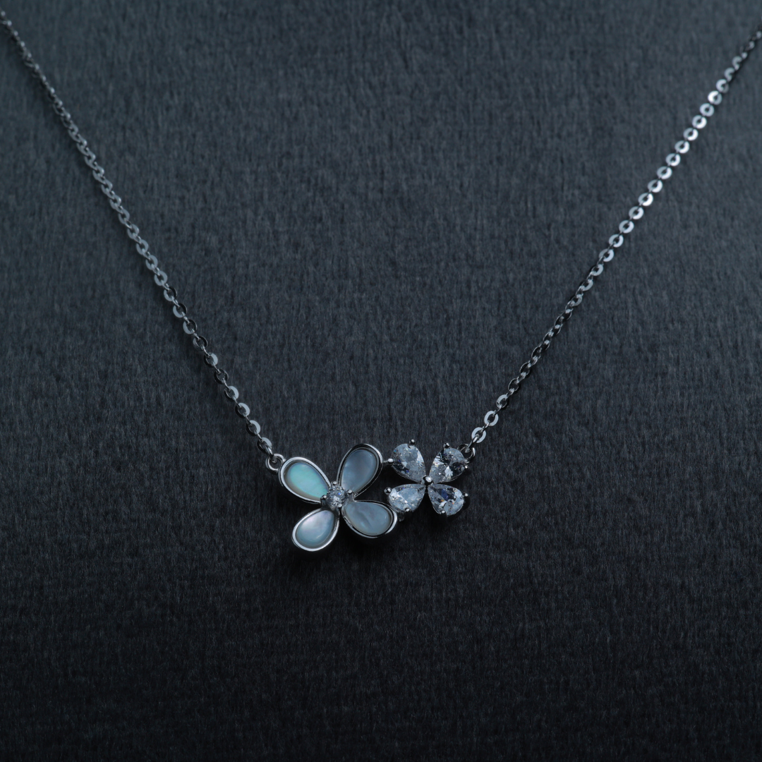 Celestia Blossom Silver Pendant Set