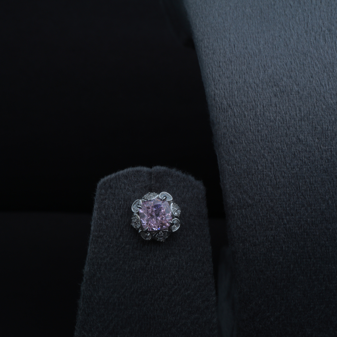 Rose Aura Blossom Silver Pendant Set