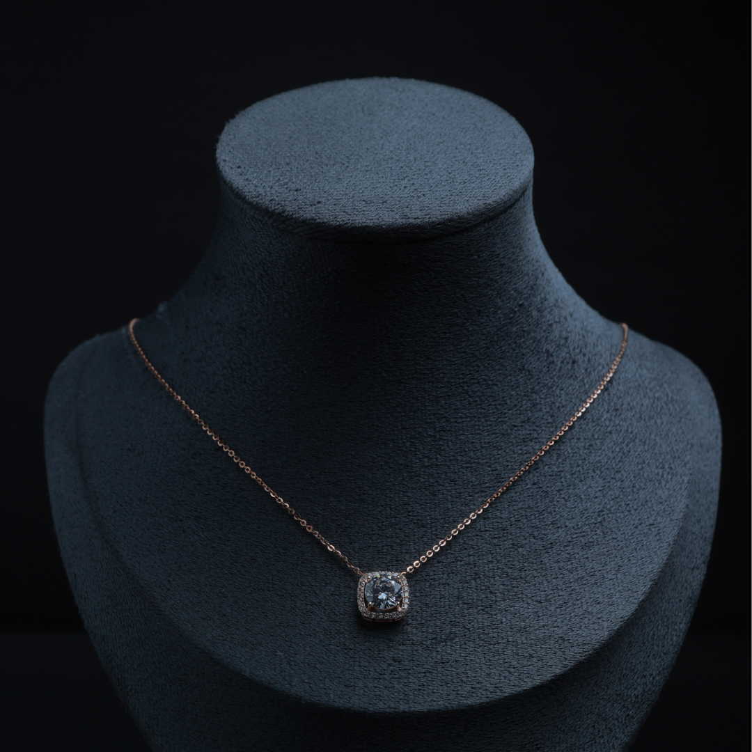 Luna Halo Solitaire Necklace