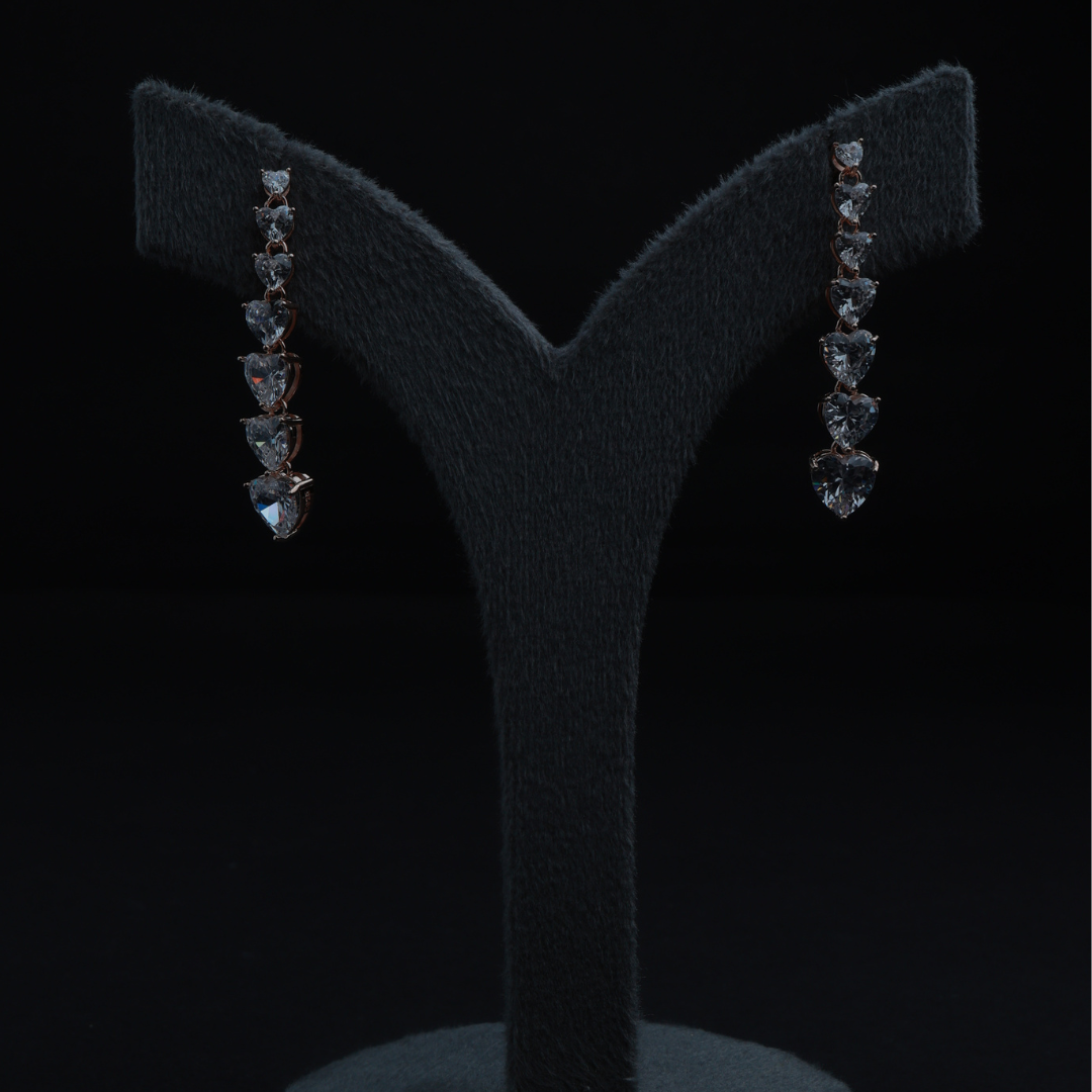 Sparkling Heart Crystal Earrings