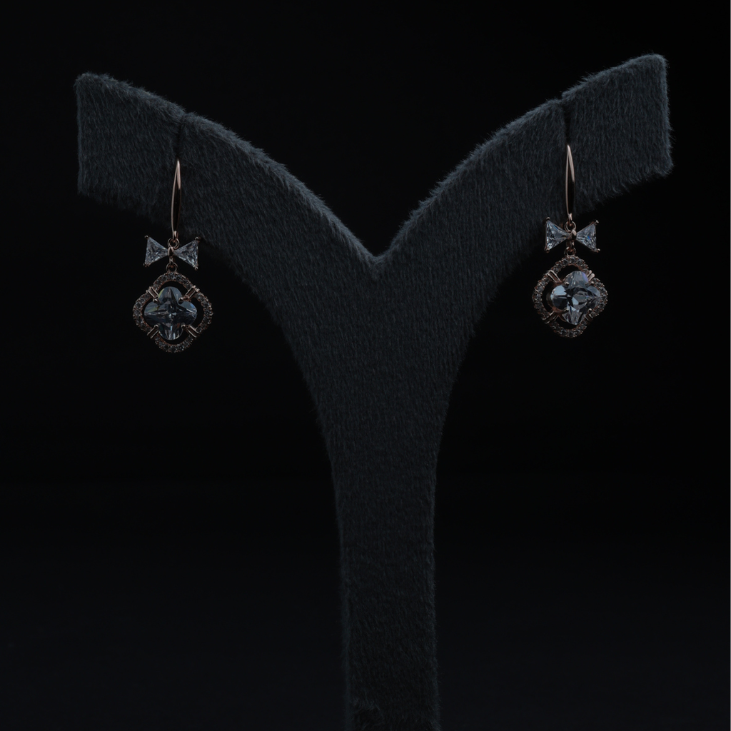 Bow Accent Crystal Earrings