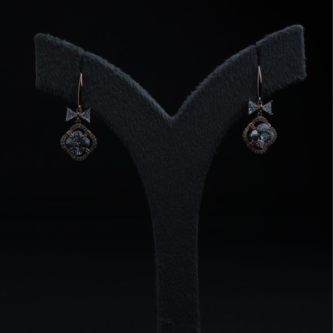 Bow Accent Crystal Earrings