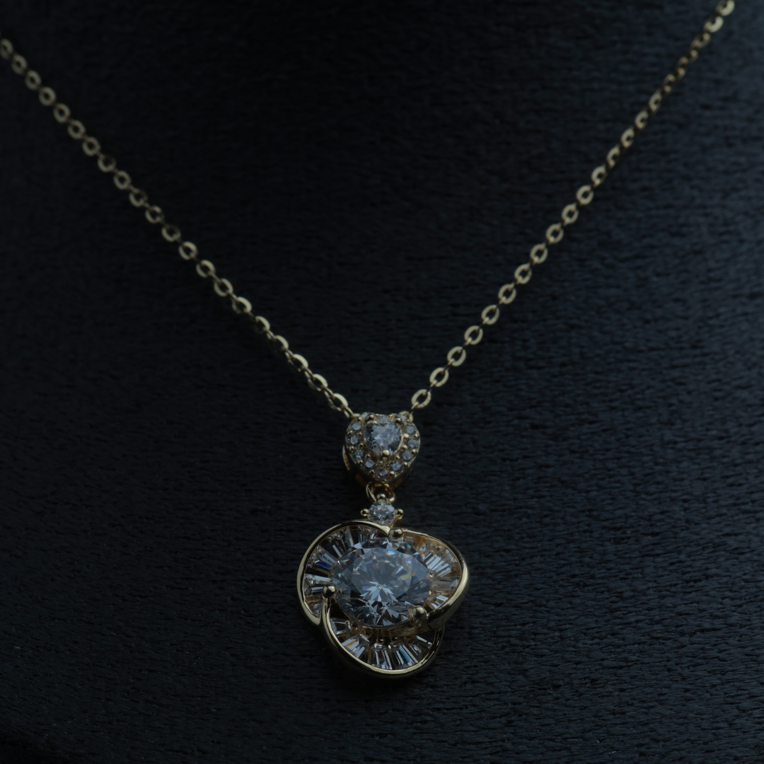 Royal Heart Sparkle Pendant Necklace