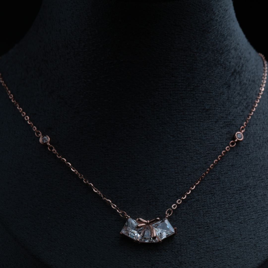 Facet Arc Crystal Pendant Necklace