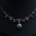 Vintage Bloom Pearl Pendant Necklace