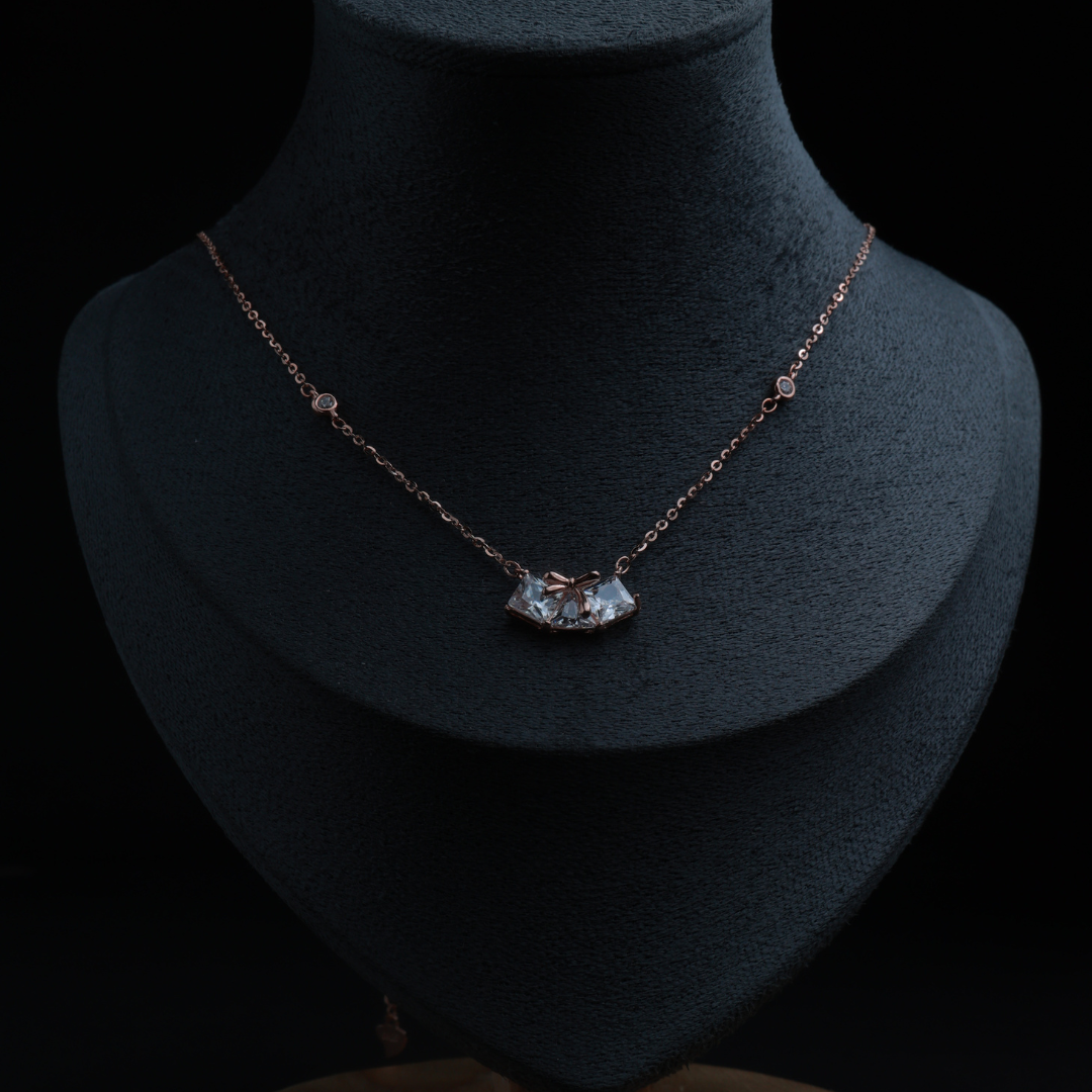 Facet Arc Crystal Pendant Necklace