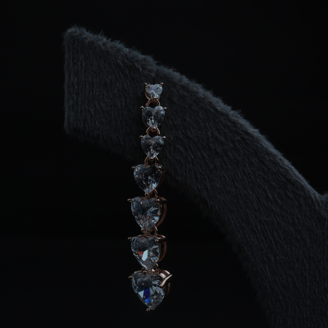Sparkling Heart Crystal Earrings