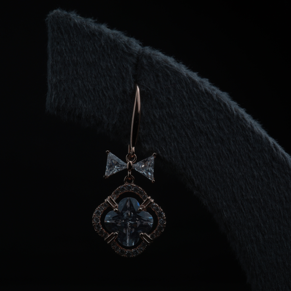 Bow Accent Crystal Earrings