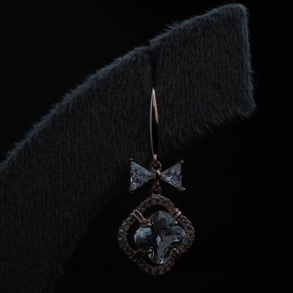 Bow Accent Crystal Earrings