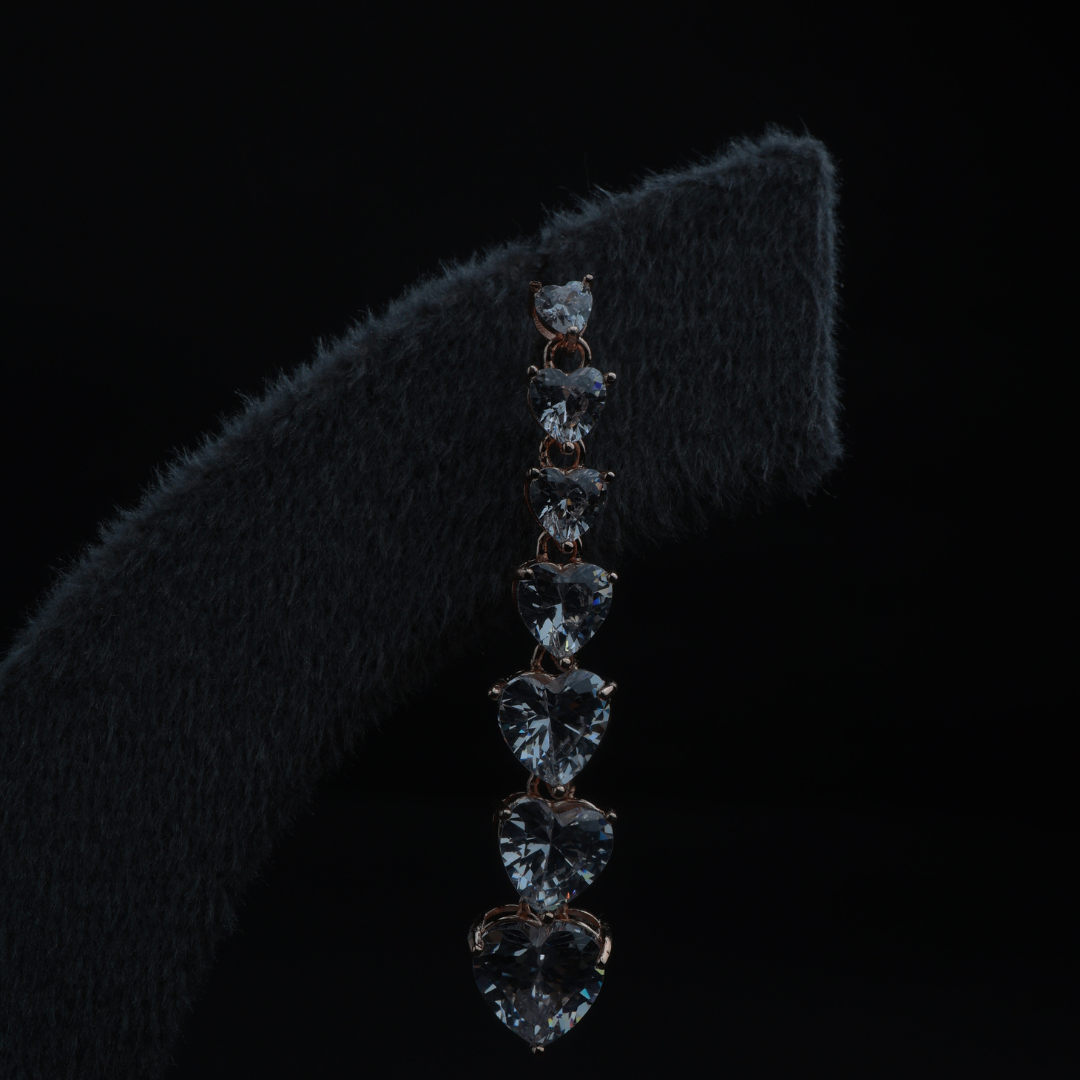 Sparkling Heart Crystal Earrings