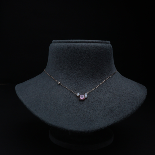 Blush Square Trio Pendant Necklace