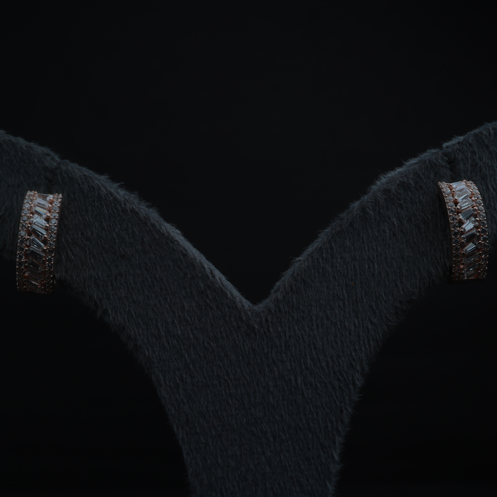 Baguette Crystal Hoop Earrings