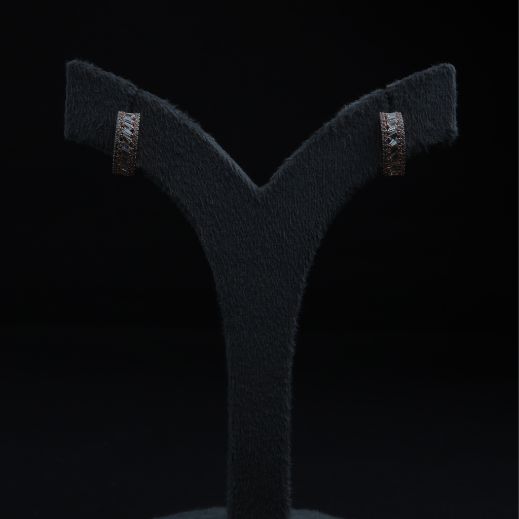 Baguette Crystal Hoop Earrings