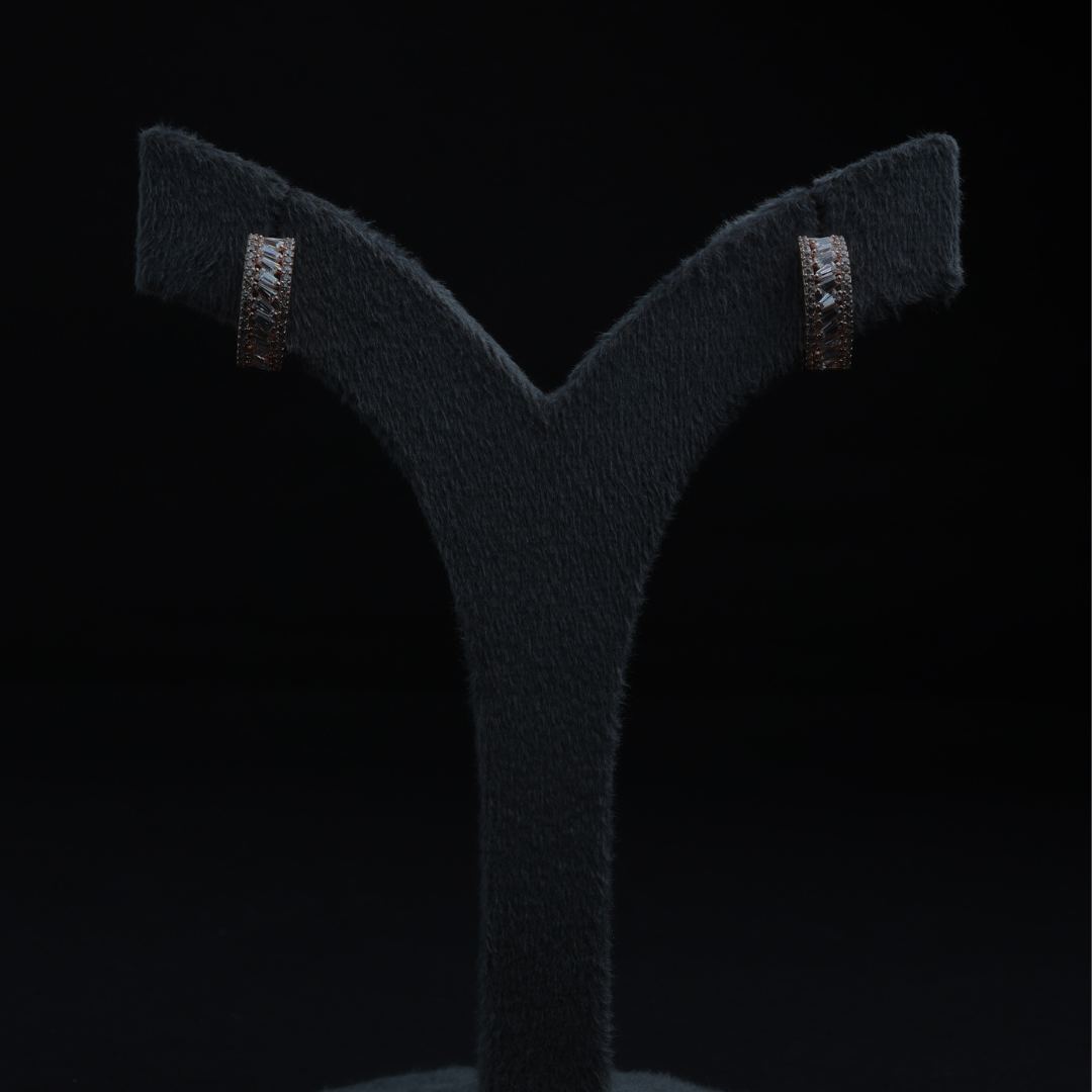 Baguette Crystal Hoop Earrings